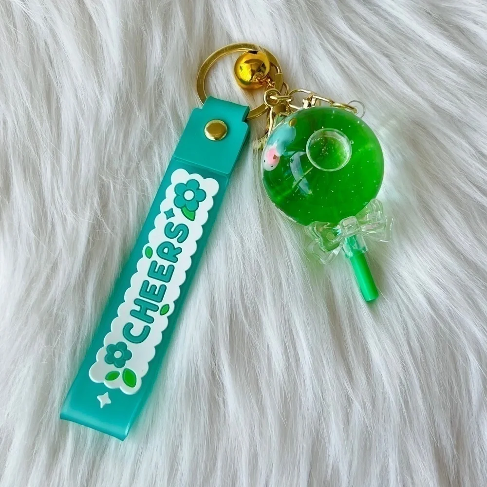 New! Fruit Lollipop Keychain, Candy Accessory, Key Ring Holder, Fruit Charm
